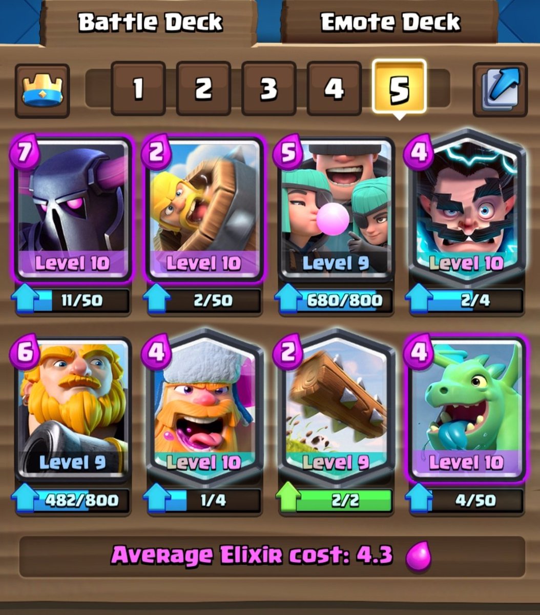 Hi 
New Challenge! Again 

Get 12 wins with only this deck Grand challenge 
Prize30$ only one winer 
paid only pay pal
Good luck for all 
Retwet and follow me . And f u done  replay here all win pic and video and send
<a href="/teamcmcbot/">RoyalePros (Team CMC Bot)</a>