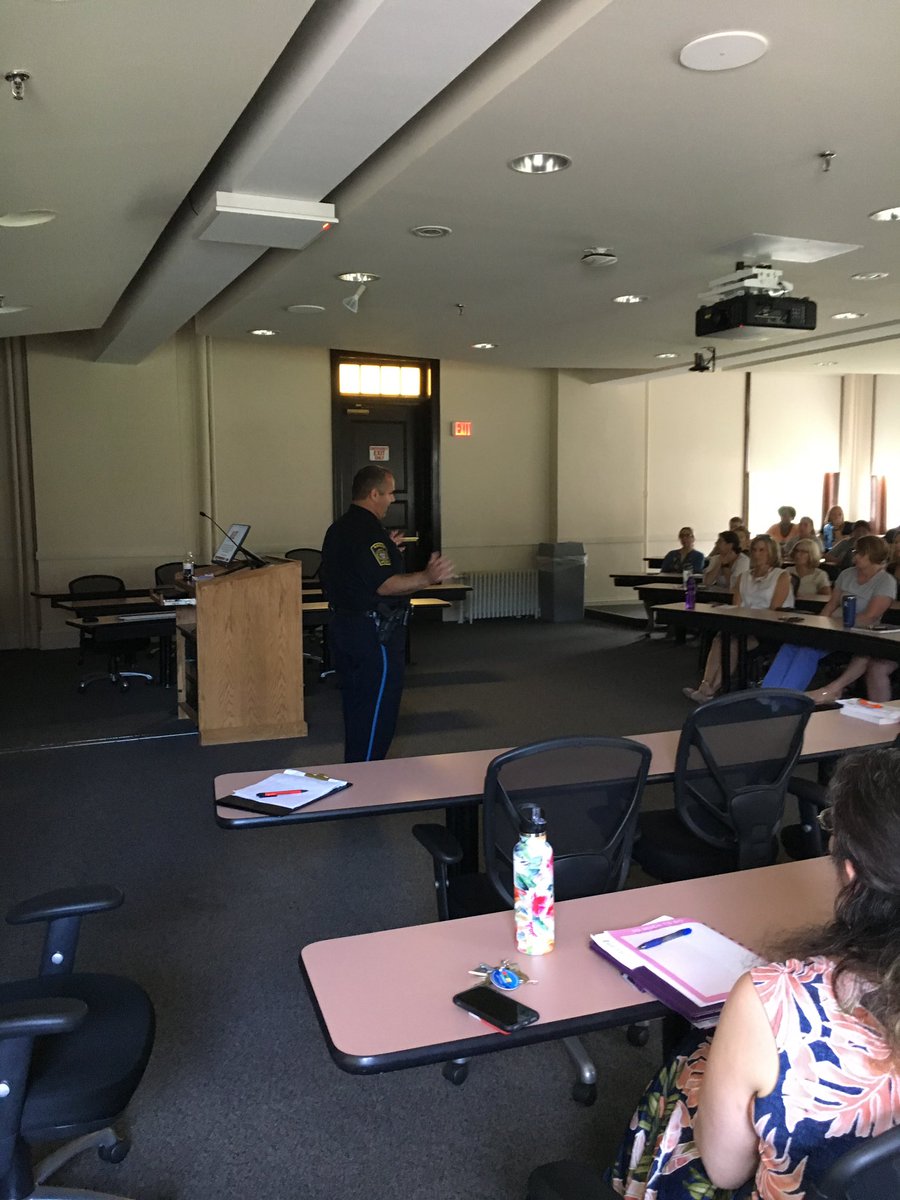 Officer Daniel Lopez instructing faculty and staff on the first evolution of the A.L.I.C.E. Training Program. Great work Dan! #regiscollege #keepingregissafe