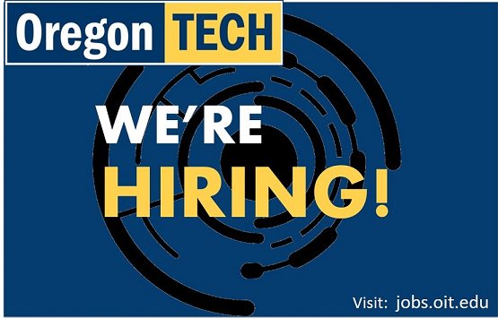 OITCareers's tweet photo. Now hiring for an Academic Specialist for the Tech Opportunities Program in the Student Success Center. Located in Klamath Falls, Oregon. Apply online at https://t.co/iKUJZXBrs5 https://t.co/fNt2mbOAXW