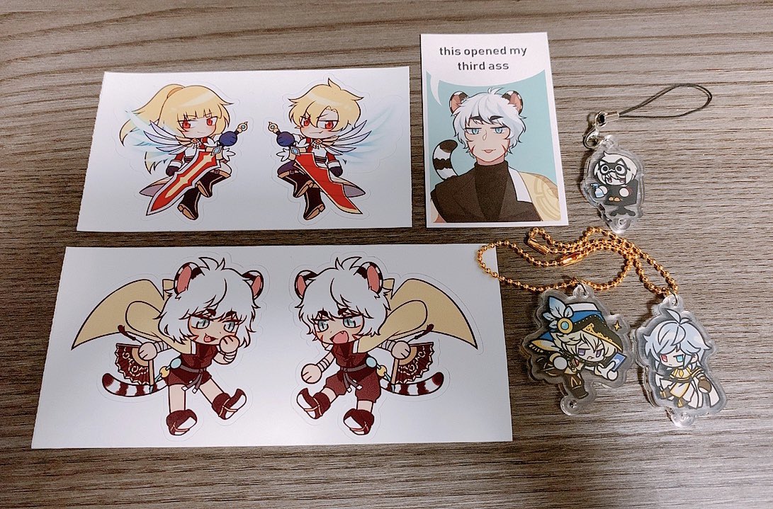 stickers from @satsumikan and charms from @paegeon !!!! thank youuuu ?✨ 
flumi's namecard is a whole mood™ 
