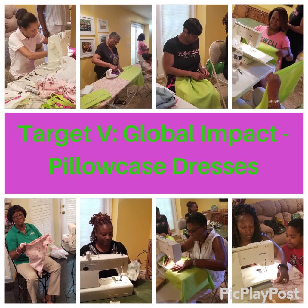 XiZetaOmegaAKA's tweet photo. 💗 Summer SEWstice in support of Target V: Global Impact, Pillowcase Project. Sorors sewed dresses for girls and collected tshirts for boys that will be sent to Haiti to provide clothing for children in need. #xzoAKA #AKA1908 #Excellence #ServiceToAllMankind #TargetV 💚 https://t.co/YncFIpSW3Y