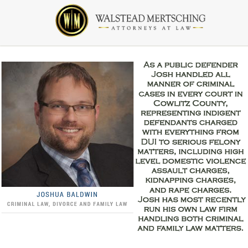 Walstead_'s tweet photo. Meet one of our great attorneys Mr. Joshua Baldwin: https://t.co/DP90ODHIHr He attended both Gonzaga University and Central Washington University for undergraduate studies and received a Bachelor of Arts Degree in Political Science in 2002. Mr. Joshua Baldwins areas of focus… https://t.co/Ks8BWWSiJu