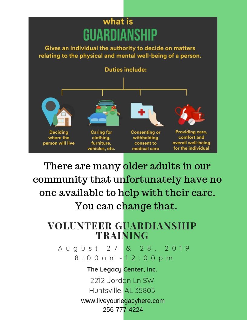 LegacyLet's tweet photo. Update: Our upcoming Volunteer Guardian Training has been rescheduled from July 30-31 to August 27-28. The times remain the same, 8:00am-12:00pm both days. #liveyourlegacyhere https://t.co/whenZBS0r9