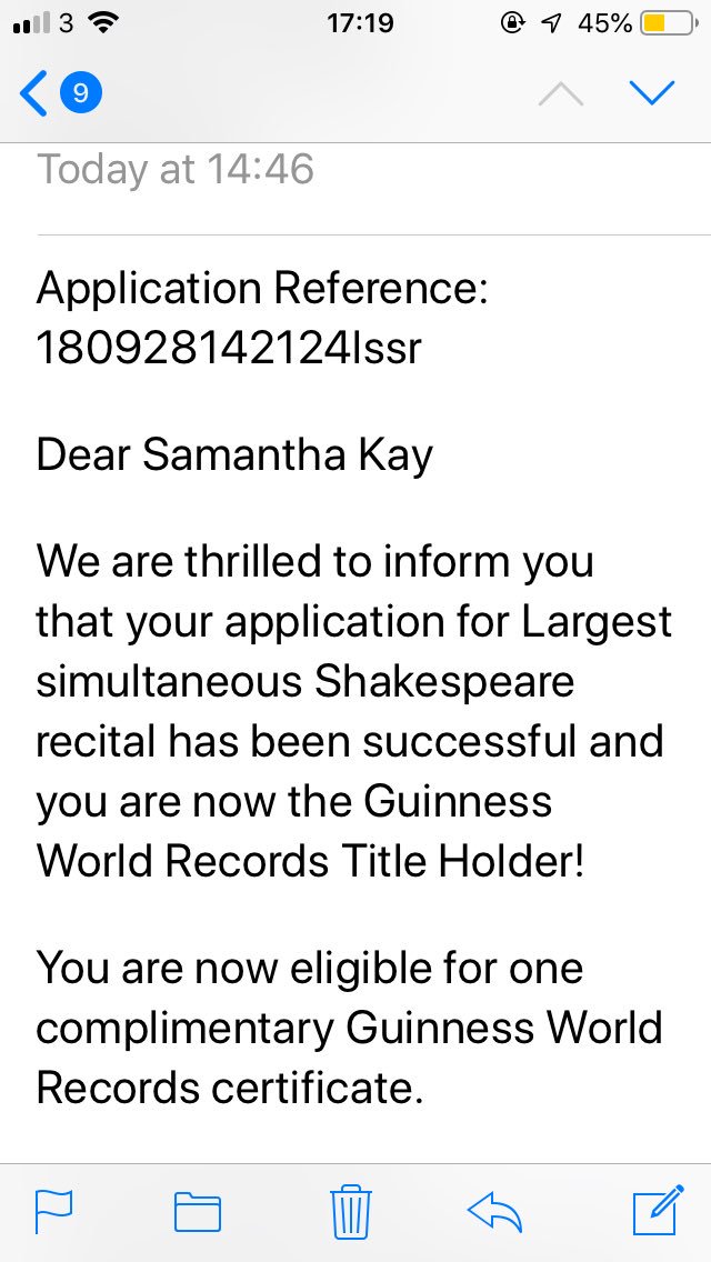 Henrietta B School Shakespeare WorldRecord tweet media