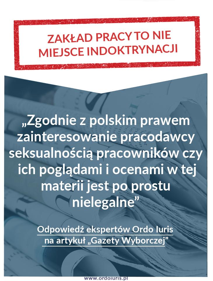 OrdoIuris's tweet photo. Nie milkną echa sprawy zwolnienia pracownika #IKEI. W przypadku wielu publikacji skala niedomówień i przeinaczeń jest tak duża, że w istotny sposób wprowadza opinię publiczną w błąd.
Polecamy odpowiedź ekspertów @OrdoIuris na artykuł „Gazety Wyborczej”. ➡https://t.co/ZFvpZOG65J https://t.co/ds9jE5kilA