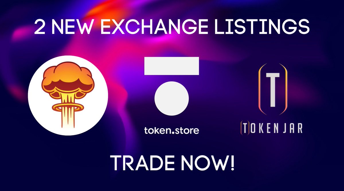 🔥🔥🔥 2 NEW EXCHANGE LISTINGS!!! 🔥🔥🔥

We got listed on Token.Store and Tokenjar!

TRADE MOAB ON TOKENSTORE HERE:
token.store/eth/trade/0xd5…

TRADE MOAB ON TOKENJAR HERE:
tokenjar.io/MOAB

Be prepared for more awesome news very soon!

$MOAB #MOAB #tokenstore