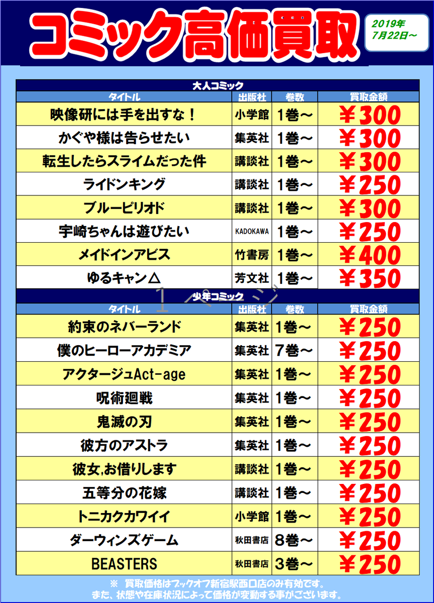 Bookoff 新宿駅西口店 本を売るならbookoff ブックオフ