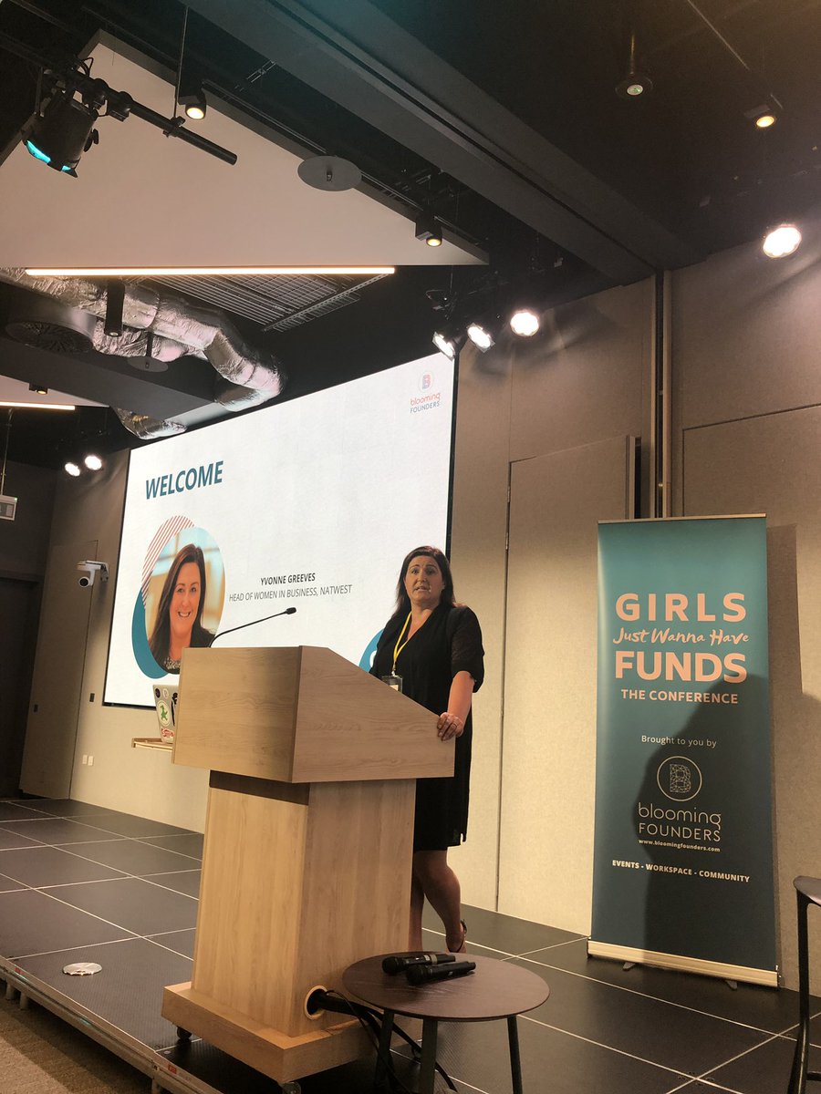 1% of investment goes to women founders. @yvonnegreeves of <a href="/NatWestBusiness/">NatWest Business</a> trying to support a sea change to change the stats. 👊🏽 at <a href="/bloomingfoundrs/">Blooming Founders</a> #GJWHF19 #GirlsJustWannaHaveFunds #investment