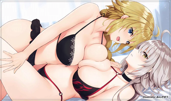 C96新作情報③FGOより、「ジャンヌ」「ジャンヌオルタ」のスリーブとプレイマットになります。イラストはあんざゆう様() になります! 