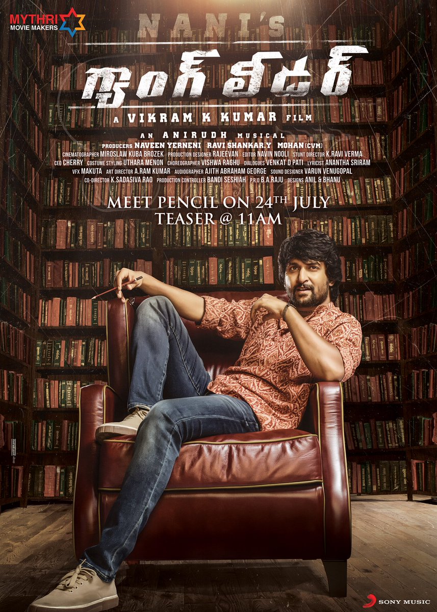 Overseasrights's tweet photo. #GANGLEADER 🖐🏼👊🏼  
Teaser on July 24th 11am 

#NaturalStar @NameisNani @Vikram_K_Kumar @anirudhofficial @MythriOfficial #NanisGangleader #GangleaderTeaserOnJuly24th 
#Nani 

https://t.co/f8Bf2EbuB9