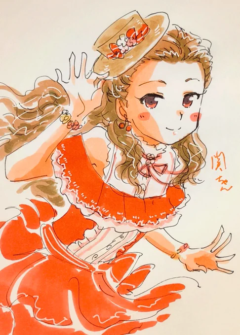 今日の関ちゃん。のラクガキ。カントリー・ステップ関ちゃん。 