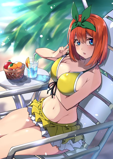 りろいさんがTwitterに投稿した中野四葉(五等分の花嫁)のイラスト。