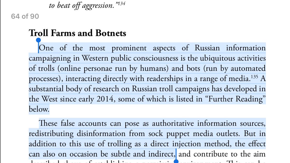 35/ THE BRUTALITY OF TROLL ARMIES* Trolls: online persona run by humans* Bots: automated responses* False accounts posing as authoritative, can be both direct and subtle, can create appearance of consensus* Arguing with trolls is madness and pointless