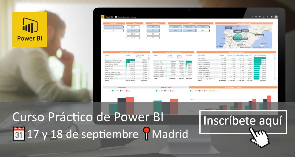 vs_sistemas's tweet image. 2ª Edición | Curso práctico de #PowerBI 
🗓️17 y 18 de septiembre 📍Madrid
Descubrirás una nueva forma de trabajar con datos que simplificará tu rutina de trabajo y te convertirá en el referente de #BusinessIntelligence de tu empresa.

▶️ Más info: vs-sistemas.com/Evento/Cursos/…