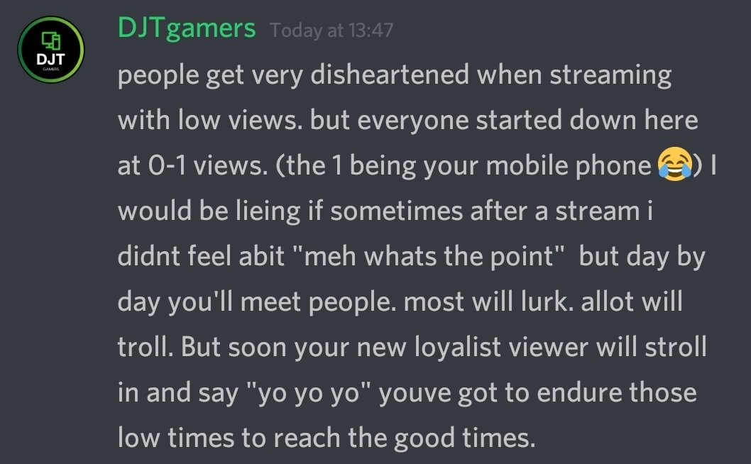 PartyTime_Dan's tweet image. Find a stream with a low view count and make their day. you never know it might make your day too 😃💚

#SupportSmallStreamers
#Twitch
#TwitchTV
#SupportAllStreamers
#westreamers 
#StreamerNetwork 
#DJTgamers
#TwitchStreamer
#StreamersConnected 
#streamer
@TwitchTVgaming
@FearRTs
