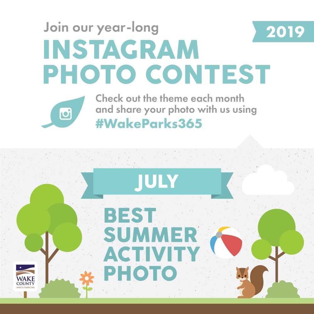 WakeGovParks's tweet image. There is still time to enter the July 2019 Instagram Contest: Best Summer Activity Photo! Be sure to visit @WakeGovParks this month!!! Tag your best summer activity photos all month to #WakeParks365 to enter!