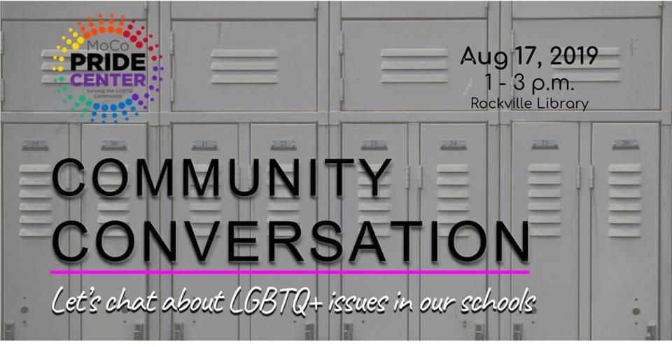 MoCoPrideCenter (@mocopridecenter) on Twitter photo Save the date! MoCo Pride Center will be hosting our first official Community Conversation for people involved in LGBTQ outreach and issues in MCPS schools. Please join us on Saturday, August 17th to make your voice heard! facebook.com/events/2267039… Save the date! MoCo Pride Center will be hosting our first official Community Conversation for people involved in LGBTQ outreach and issues in MCPS schools. Please join us on Saturday, August 17th to make your voice heard! facebook.com/events/2267039…
