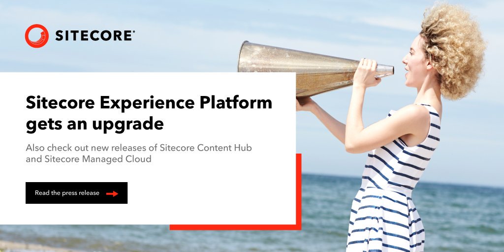 Sitecore's tweet photo. We are pleased to announce the release of @Sitecore Experience Platform 9.2 and Sitecore Content Hub 3.2, offering new features and upgrades that empower marketers to more easily deliver personalized customer experiences. Learn more: https://t.co/L9UgaVBr15 https://t.co/ID5lZvCE5S