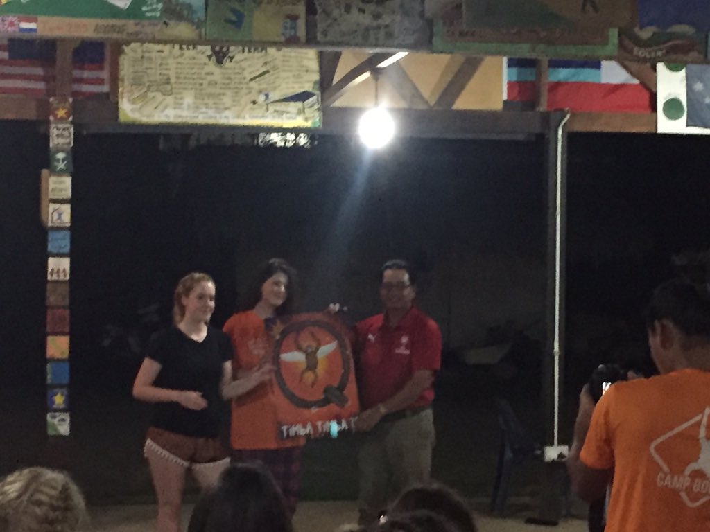 QSeniorTrips's tweet photo. Last night in Bongkud; we performed for our hosts and presented our team’s board #TeamTimbaTimba @TheQueensSchool @CampBorneo https://t.co/DI8XisGzZf