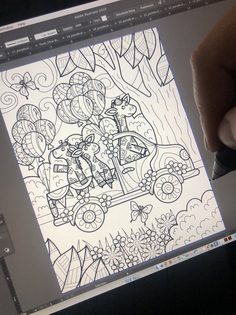 Roots_Of_Design's tweet photo. Finished up another animal on parade page for my publisher. #coloringforfun #coloringforadult #coloring #coloringforgrownups #coloringbook #coloringbookartist #zendoodle #giraffedrawing #animalColoringBook #wacomcintiq #drawingTablet #animalsOnParade #vectorArt https://t.co/RB4USI4s38