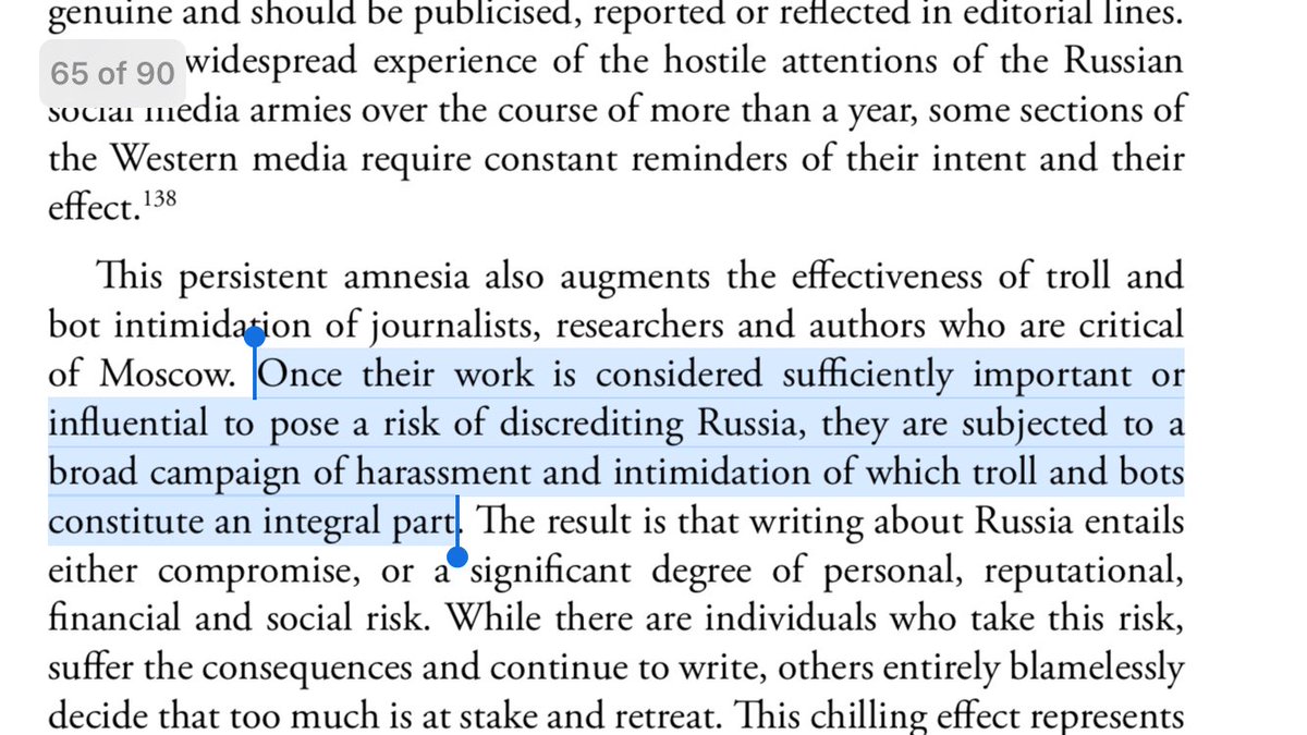 36/ PERSISTENT AMNESIA: Western media needs constant reminders of the psychic brutality—even the existence—of trolls.Those who push truth are constantly harassed by troll armies and botnets, intimidated into submission.The first time it happens it’s like taking a gut punch.