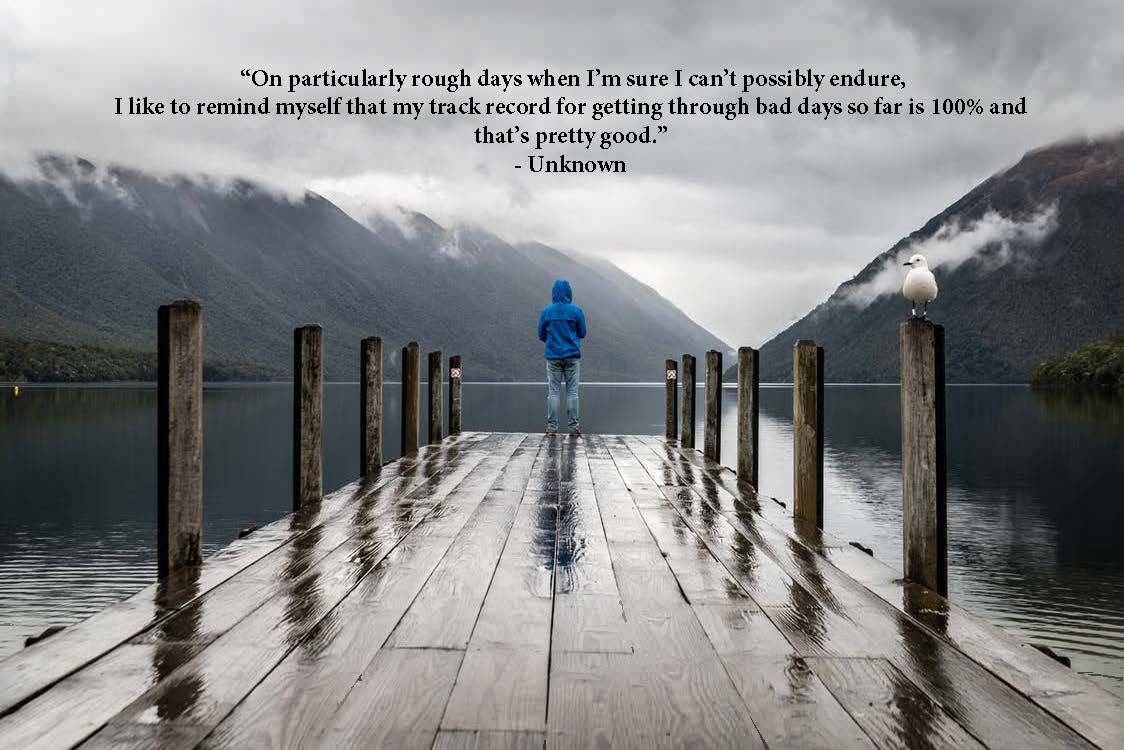 “On particularly rough days when I’m sure I can’t possibly endure, I like to remind
myself that my track record for getting through bad days so far is 100% and
that’s pretty good.” #MentalHealthMondays