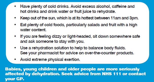 York_HCP's tweet photo. 🥤 Hot weather &amp; lack of fluids can cause symptoms of dehydration like dizziness, dry mouth &amp; headaches. Follow these handy tips to stay #hydrated and call #NHS111 is you are worried or symptoms worsen. https://t.co/UHZrg77aeF