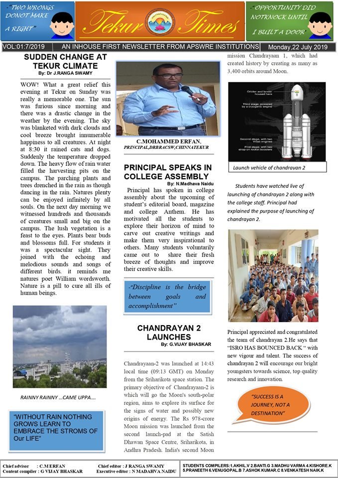 AppscItct's tweet photo. AN INHOUSE FIRST DAILY NEWSLETTER FROM APSWRE INSTITUTIONS https://t.co/O4eWm5WmvL