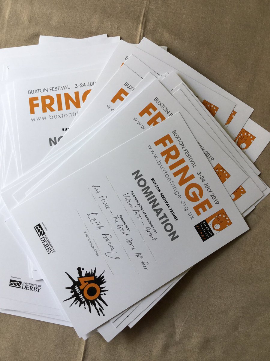 keithsavage's tweet photo. #fringe40 @buxtonfringe Happy to complete all the Awards certificates. They will be in the post in the next day or two. https://t.co/amzBpWnbmf