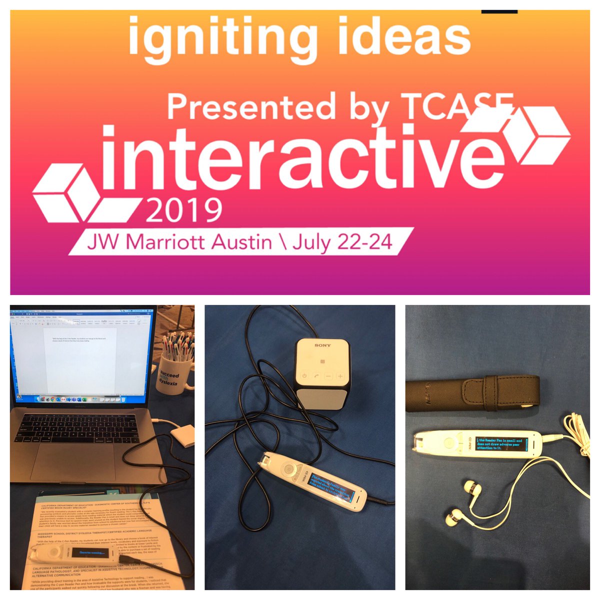 jodiszuter's tweet photo. #Texas @txcase #interactive2019 #TCASE2019 looking 4ways 2 help improve #Reading come by @scanningpens #61 for chance 2win #ReaderPen &learn more ways 2use: stand alone, scan to word/google doc, earbuds or speaker #Education #vocabulary #CurriculumForAll #SpecialEd #AssistiveTech https://t.co/CtlffxhzqA