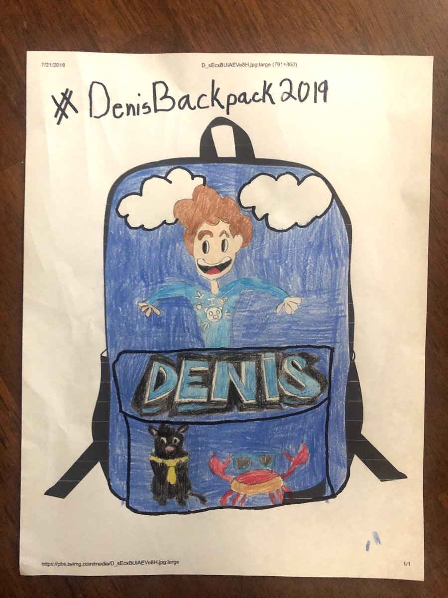 Treys design for the #DenisBackpack2019 submission! He loves your channel and would LOVE to win! He also loves DenisMinecraft! <a href="/DenisDailyYT/">Denis</a>