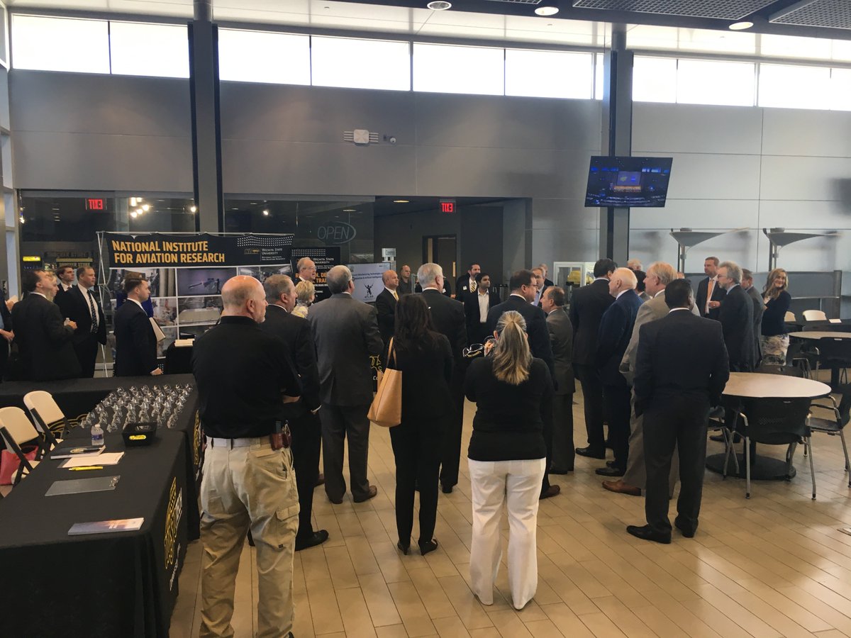 wsutech's tweet photo. We're so excited to host Sen. @JerryMoran, @WichitaState at the National Center for Aviation Training. The "Next Giant Leap" symposium is underway with representatives from @NASA, @DeptofDefense, @LockheedMartin, @northropgrumman, @Boeing, @SpaceX &amp; @Ulalaunch. https://t.co/UtUzruUEDn