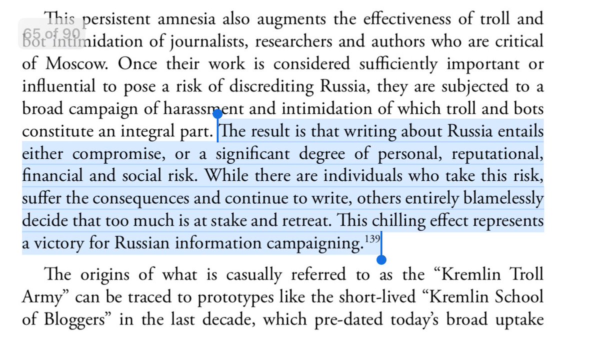 37/ THE BIG CHILL: Writing about Russia entails personal, reputational, financial and social risk and many tap out—silence being a win for disinformation warfare.To all the supportive spouses, partners of truth-activists: you are my heroes.Activism can be a lonely place.