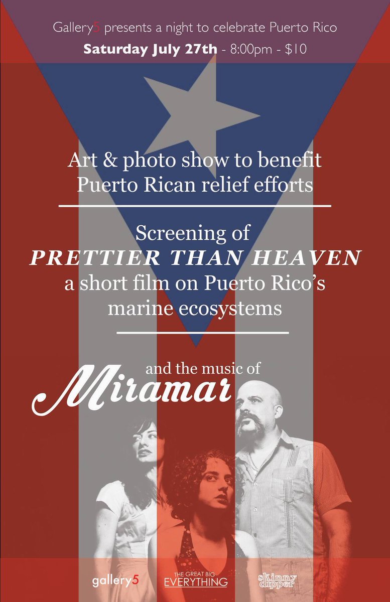 gallery5arts's tweet photo. Tickets on sale for Sat July 27th Puerto Rico benefit energy: https://t.co/eEovnbBvdL https://t.co/jRf3IBNuZf