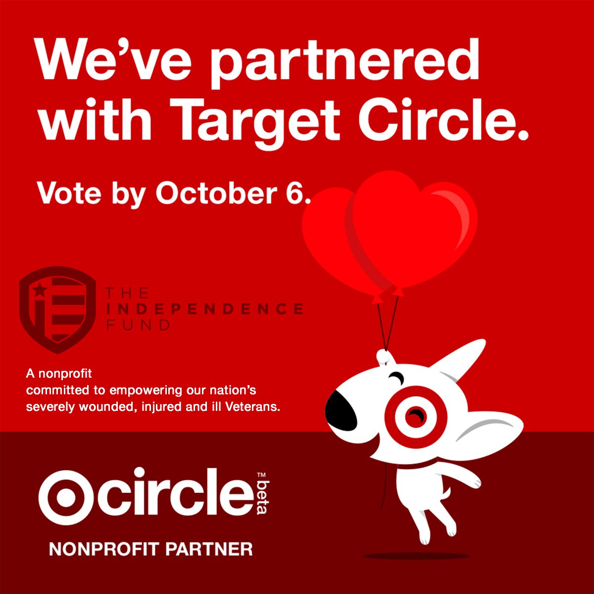 We’re excited to announce that we are part of <a href="/Target/">Target</a>'s new Giving Program called Target Circle!

It’s a program funded by Target, and you can help direct a portion of their donations to The Independence Fund by signing up at target.com/circle and casting your vote!