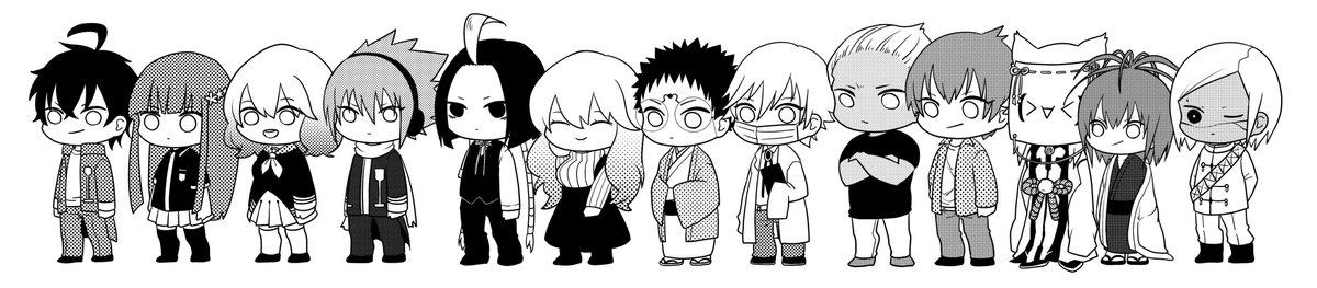 差入れに描いたミニキャラ大集合
#双星の陰陽師
#大極星祭