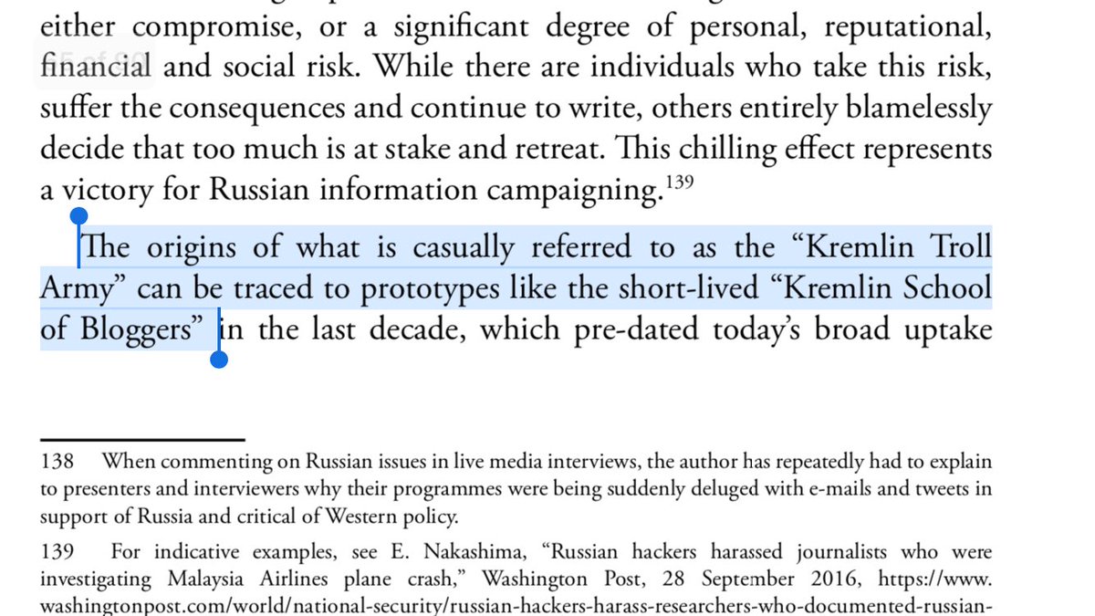 38/ THE KREMLIN SCHOOL OF BLOGGERS: Those who don’t take IW seriously will be unpleasantly surprised to wake up to find their country gone.Trolls are joined by “misguided individuals” in the target countries (see my “Information Warfare” thread, #14:  https://twitter.com/heidi_cuda/status/1151883297162575873?s=21)