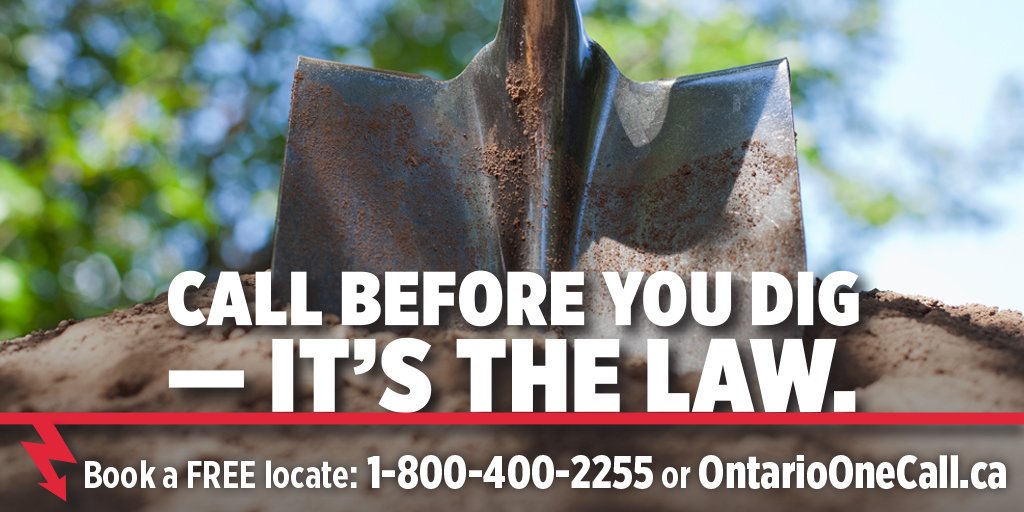 TorontoHydro's tweet image. If you’re hiring a contractor to do landscaping, ask if they have the right locates from @ON1Call before starting any digging on your property. 

#CallOrClickBeforeYouDig