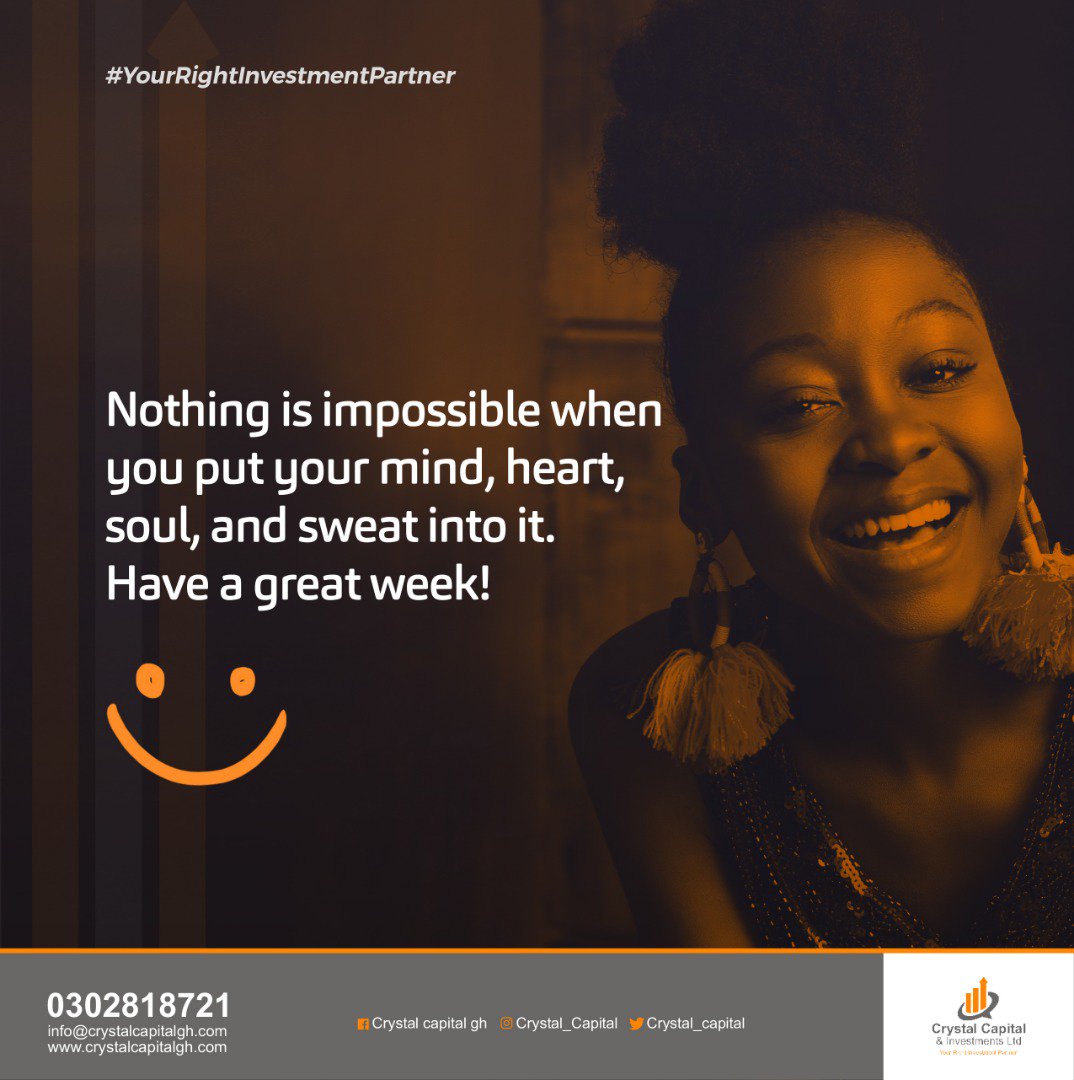 Crystal_Capital's tweet photo. Dear Entrepreneur, be inspired for an amazing week!
#eFund
#CrystalCapital
#BeMoneySmart
#Invest
#RightPartner
#AskUsHow 0302818721 https://t.co/5RHOqyZjKX