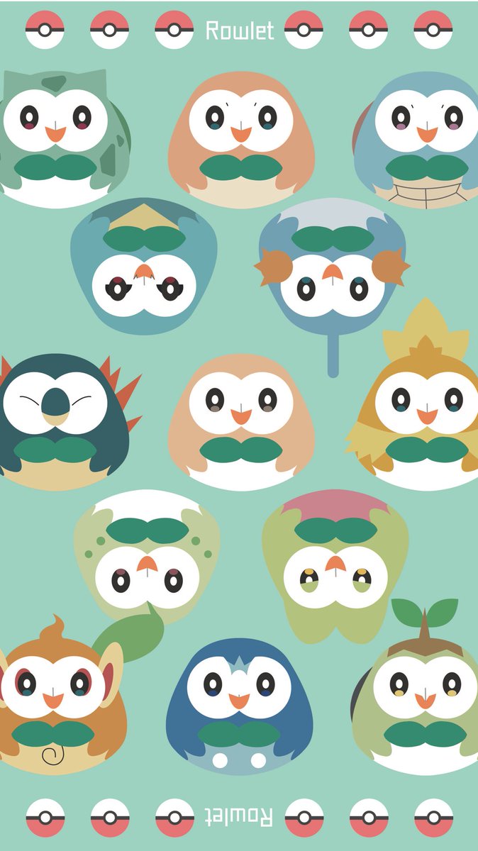 あもんでざいん 御三家モクロー柄 保存 個人使用自由 モクローの日