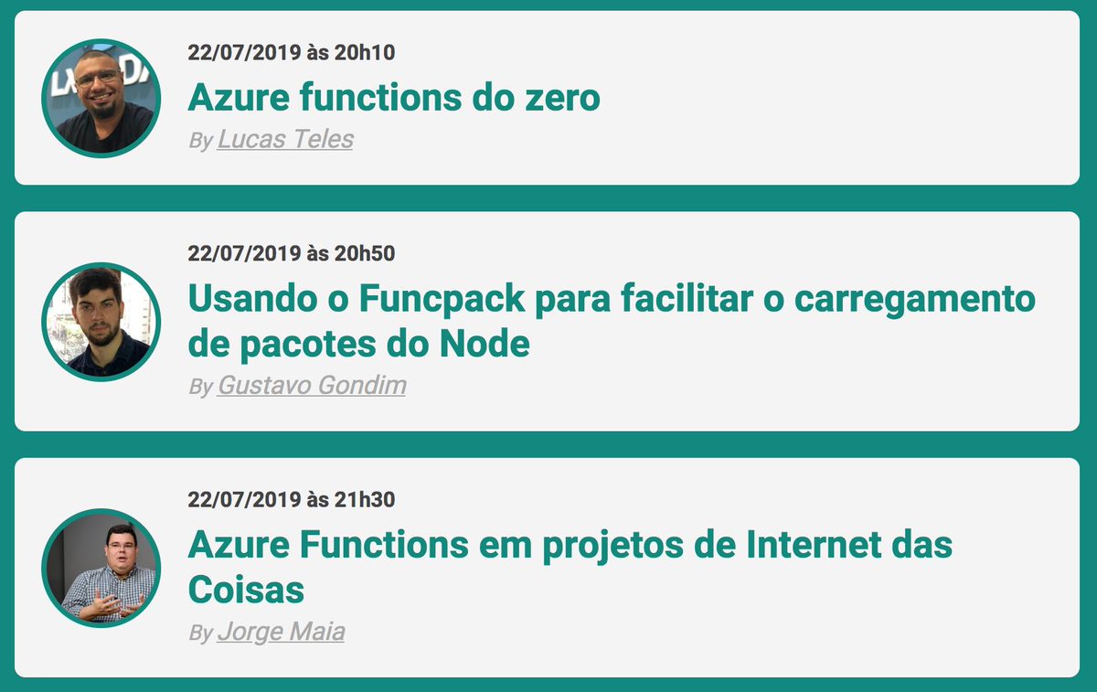 _StaticVoid's tweet image. Hoje é o primeiro dia da #ServerlessWeek! Vamos ter @lucasteles42 , @GGondim e o @jorgemaia falando um pouco mais sobre o que são #AzureFunctions, #Funcpack e #IoT! Bora assistir, a partir das 20h10 lá no canal do Youtube! slsweek.netlify.com