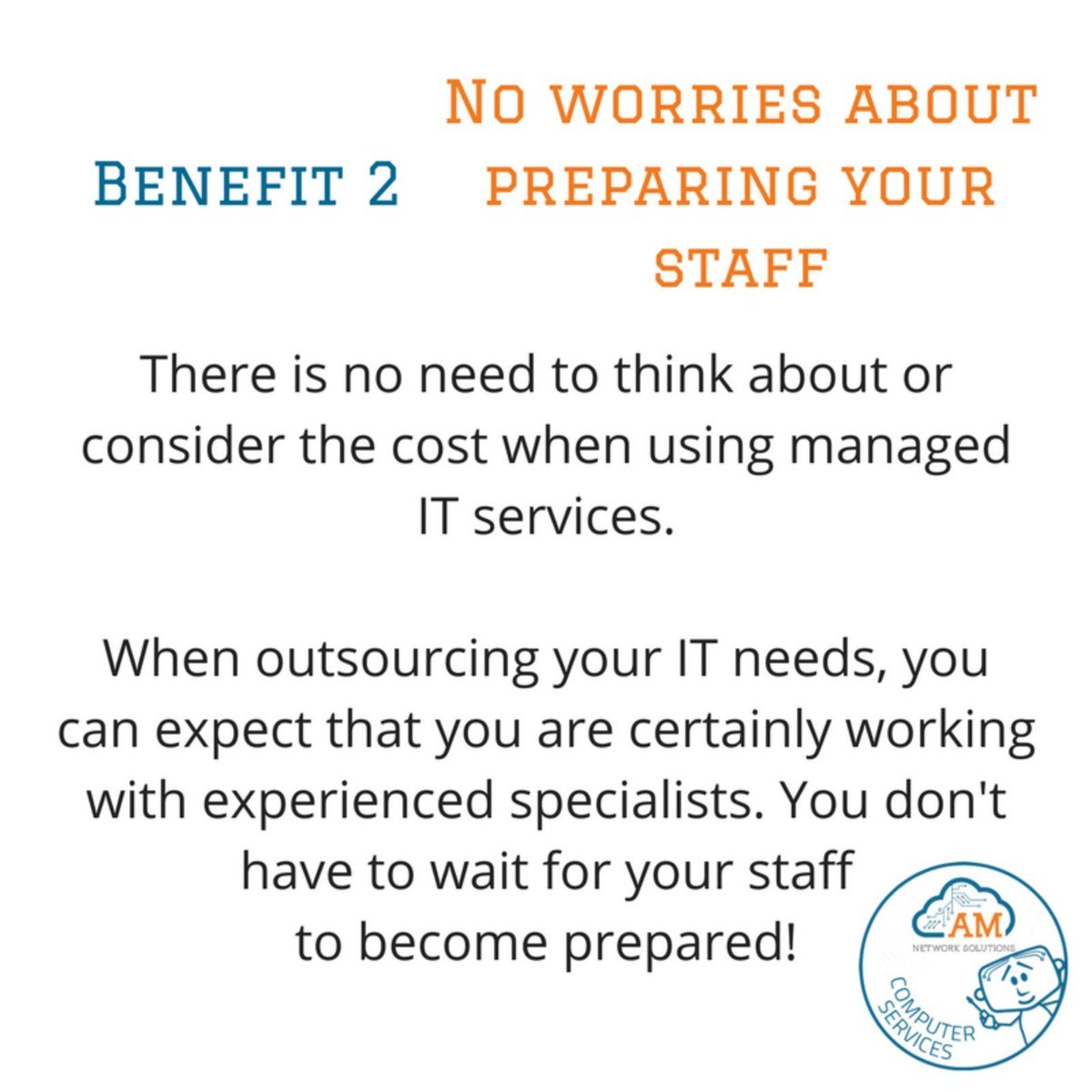 AM_NetSolutions's tweet image. IT needs are changing all the time. 
Not only can it cause downtime for your business but it can take your staff away from their priorities whilst preparing them for the changes.
#Outsourcing doesn't have to be as costly as you think.
Get in touch today to find out more.