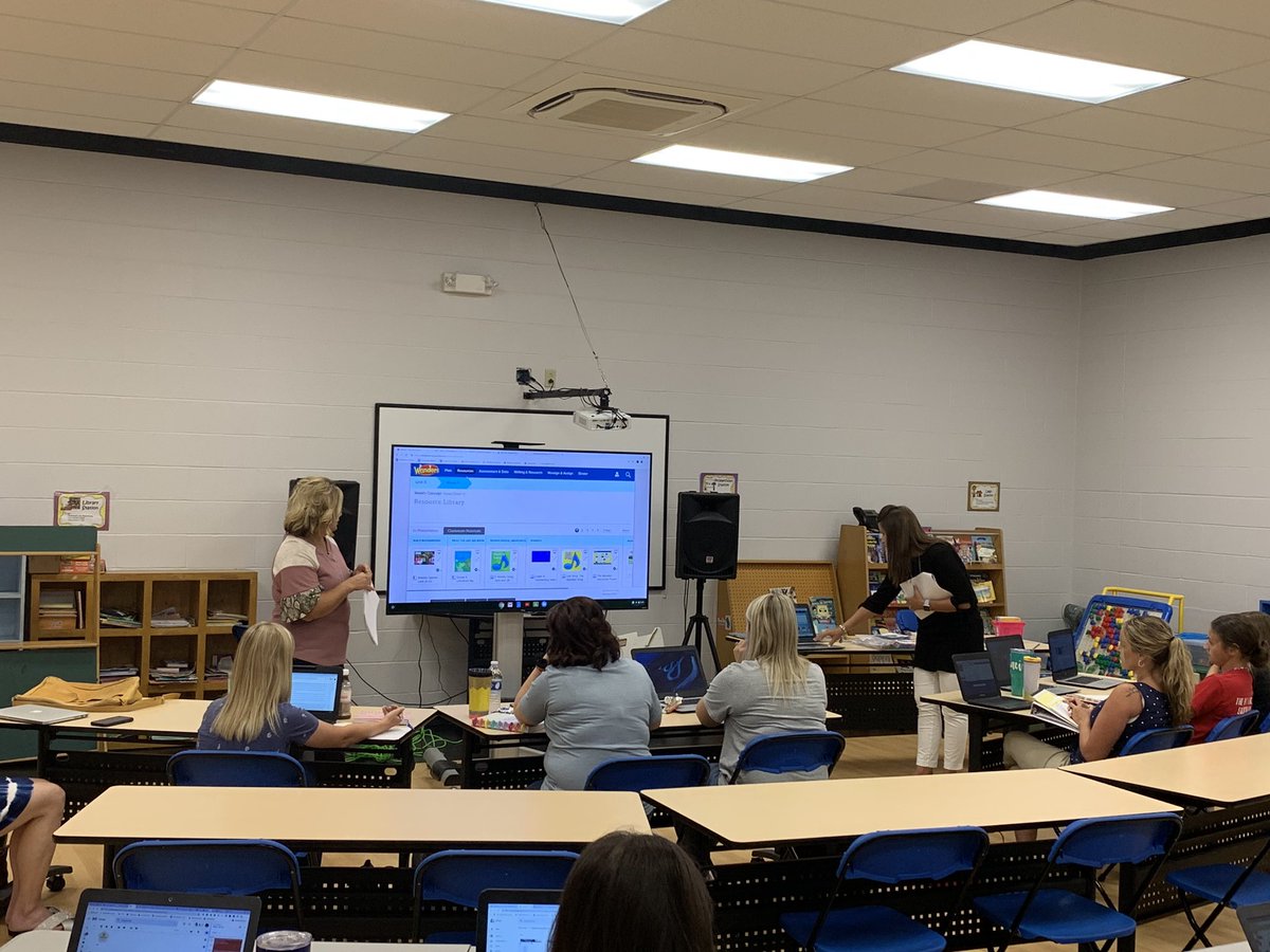 Elementary resource training today for our New Pre K and K teachers. Learning from our own expert Knights this morning.