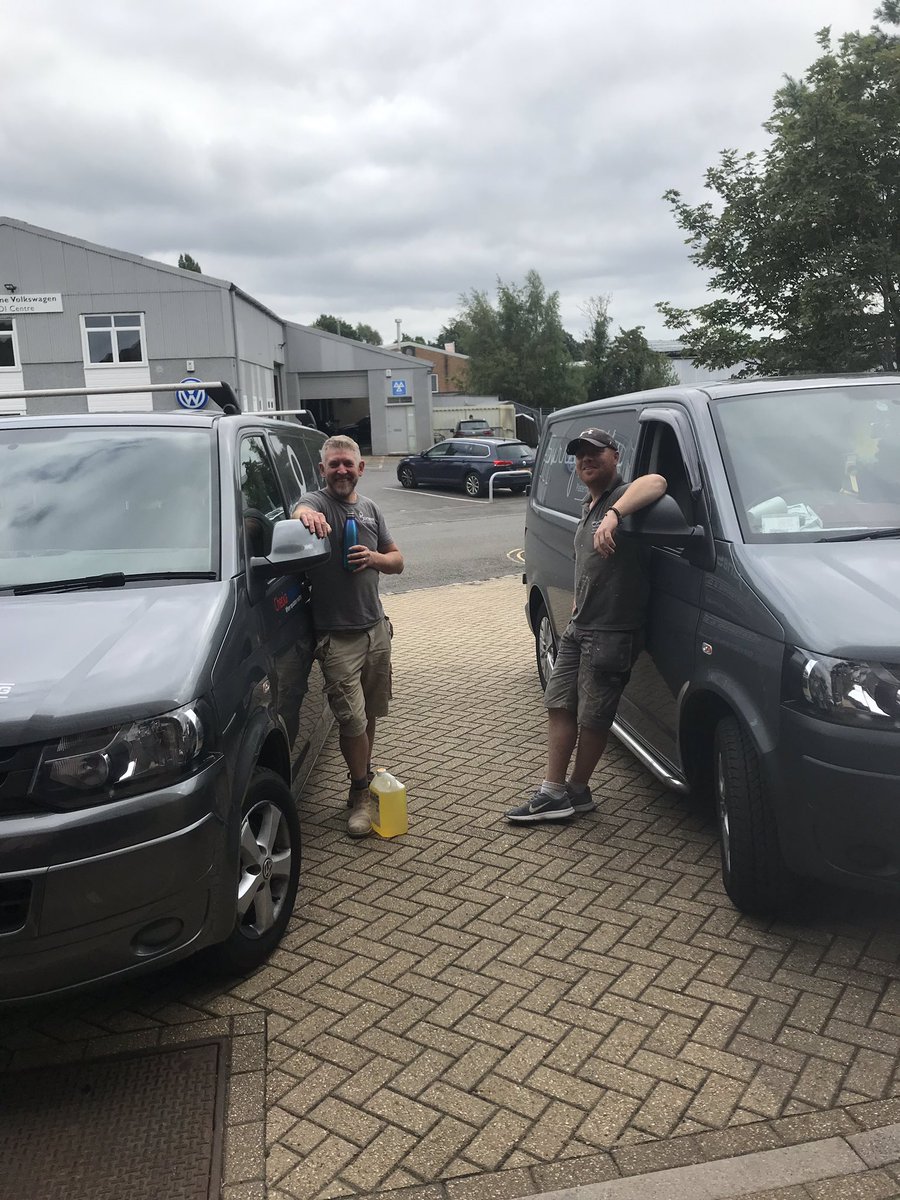 Sussex and Surrey’s finest paying a visit to safeguard HQ. Gavin Jone s and Luke Price. #damp #plastering #surreyhills #gjones