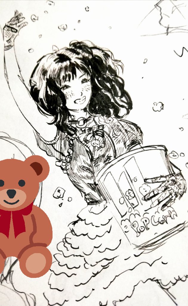 2016年にセクキャのMVを見て描いたポップコーンまき散らすまーちゃん 