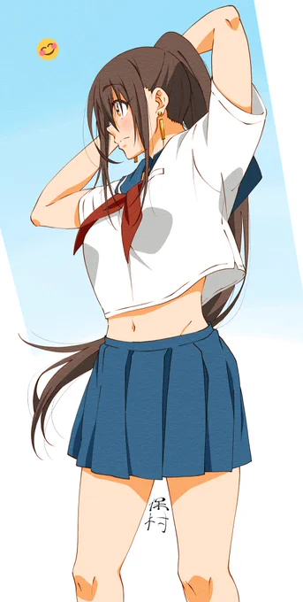 なんでもない子JK～ポニ子～
今日はセーラー腹ちら～!
ポニ子ももう夏休みかなぁ～! 