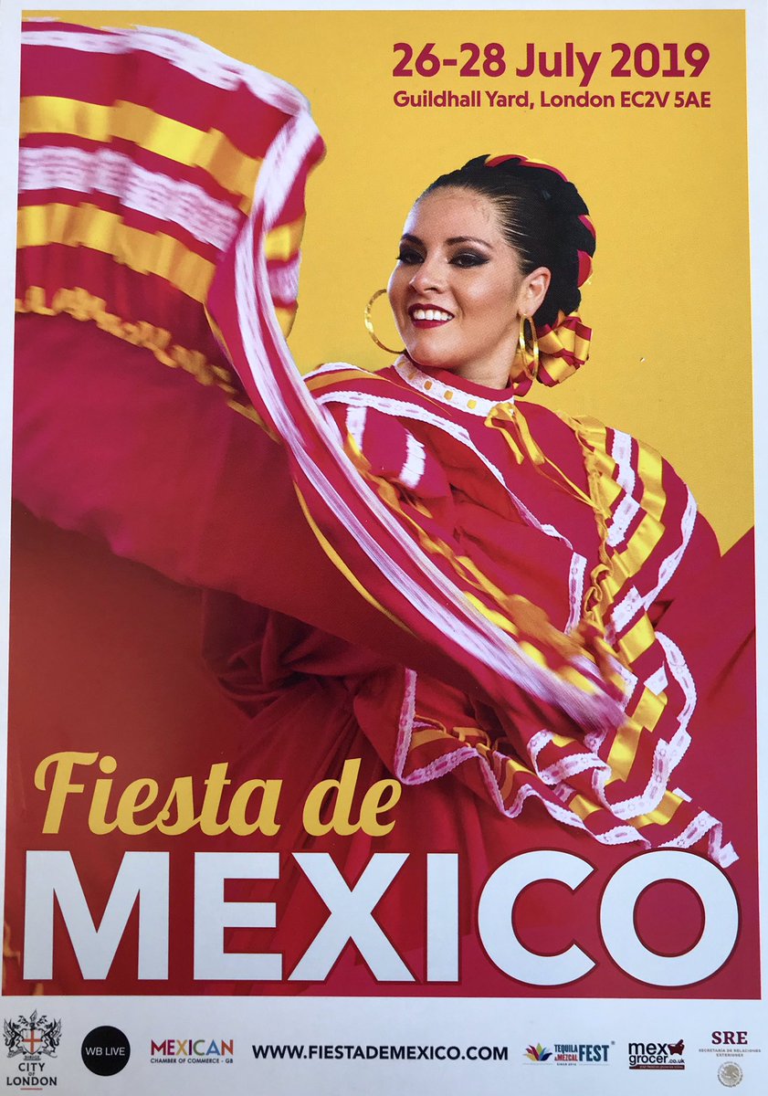 cityoflondon's tweet photo. The City of London celebrates the sights, sounds and flavours of #Mexico this weekend, starting with a food market on Friday (26th) and a ‘Fiesta de Mexico’ and family activities on Saturday and Sunday (27th/28th). More details https://t.co/yKYjM9GdBp #LuchaLibre @visitthecity https://t.co/fWCYzyXP1T