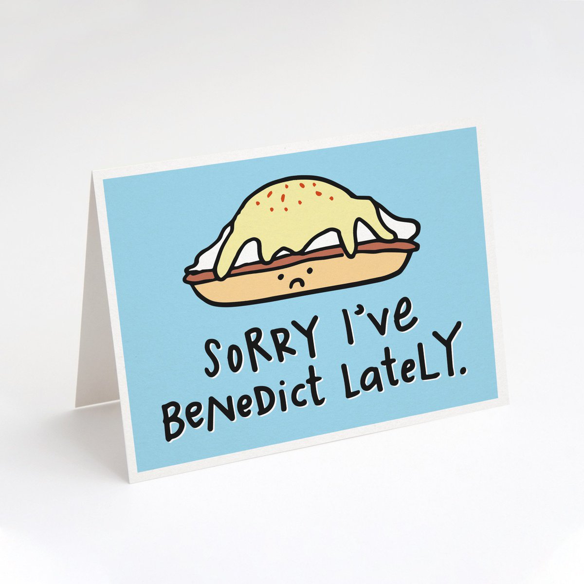 tinygangdesigns's tweet photo. Sorry I've Benedict Lately, by @tinygangdesigns! Available in our @etsy shop! #card #greetingcard #etsy #punny #pun #haha #fun #funny #sorry #apology #eggs #eggsbene #eggsbenedict #food #foodie #delicious #yum https://t.co/2hqhmUvTJ4
