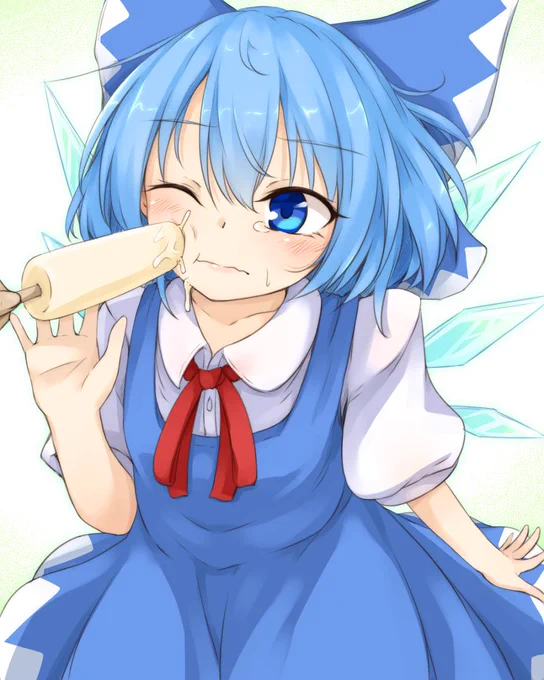 #深夜の真剣お絵描き60分一本勝負
チルノちゃんにアイスを食べさせてあげる紳士 