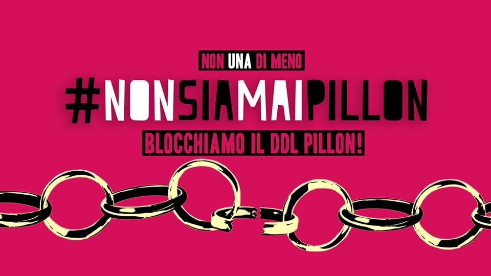 nonunadimeno's tweet photo. #23luglio il #ddlpillon torna in discussione in commissione Giustizia. 
#nonunadimeno in piazza a #Roma, #Milano, #Livorno, ... 
#NONSIAMAIPILLON! non si riforma, si blocca! 
https://t.co/YQo4IjONgv https://t.co/iwZOqkqIOh